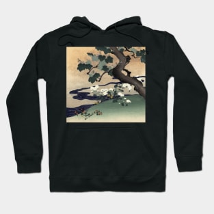 Tree and Chrysanthemums Japanese Vintage Illustration Hoodie